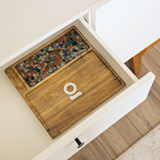 Smoke Drop Ongrok Premium Natural Acacia Wood Tray | 9.5" x 9.5" - Home & Garden > Decor > Decorative Trays