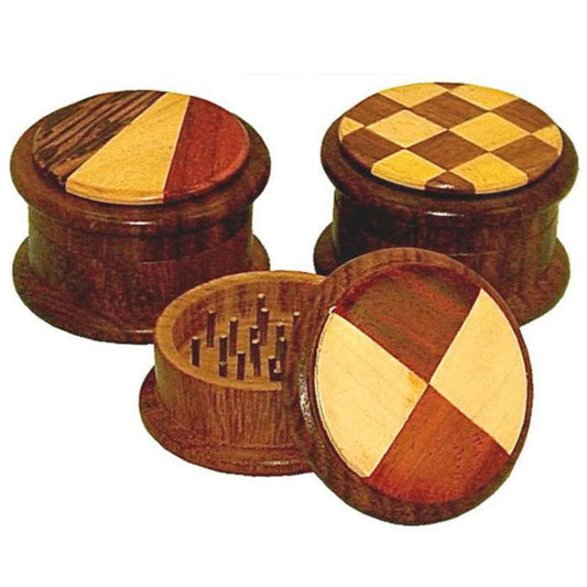 Smoke Drop Round Wood Herb Grinder | 2pc - Home & Garden > Kitchen & Dining > Kitchen Tools & Utensils > Spice Grinders