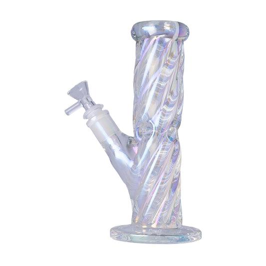 Smoke Drop Human Grade Twisted Iridescent Tube Glass Water Pipe - Home & Garden > Smoking Accessories