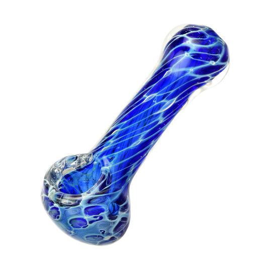 Smoke Drop Cellular Blue Glass Spoon Pipe - Food, Beverages & Tobacco > Tobacco Products > Smoking Pipes