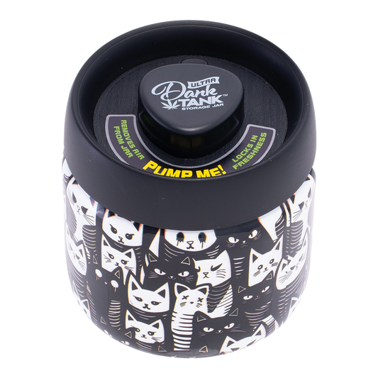 Smoke Drop Fujima Dank Tank Vacuum Glass Jar - Black and White Cats - Home & Garden > Household Supplies > Storage & Organization