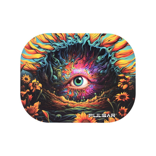 Smoke Drop Pulsar Mini Magnetic Rolling Tray Lid - Sunflower of The Mind / 7"x5.5" - Home & Garden > Decor > Decorative Trays
