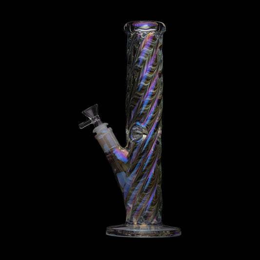 Smoke Drop Human Grade Twisted Iridescent Tube Glass Water Pipe - Home & Garden > Smoking Accessories