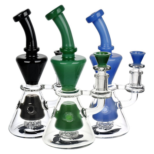 Smoke Drop Glass House Two-Toned Hourglass Water Pipe - 8" / 14mm F / Colors Vary - Home & Garden > Smoking Accessories