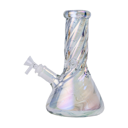 Smoke Drop Human Grade Twisted Iridescent Beaker Water Pipe - Home & Garden > Smoking Accessories