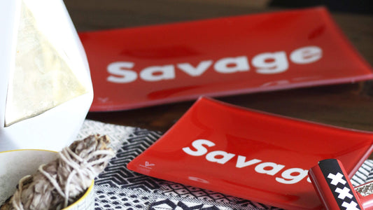 Smoke Drop Savage Glass Rollin' Tray - Home & Garden > Decor > Decorative Trays