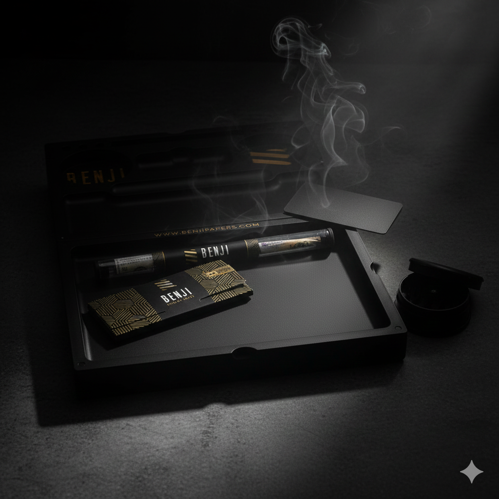 Smoke Drop Benji Bankroll Bamboo Tray Kit - Home & Garden > Decor > Decorative Trays