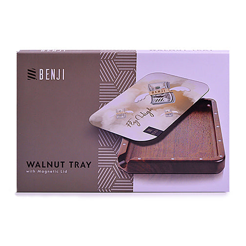 Smoke Drop Benji - Walnut Tray w/ Magnetic Lid Kit - Fly High - Home & Garden > Decor > Decorative Trays