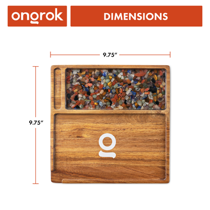 Smoke Drop Ongrok Premium Natural Acacia Wood Tray | 9.5" x 9.5" - Home & Garden > Decor > Decorative Trays