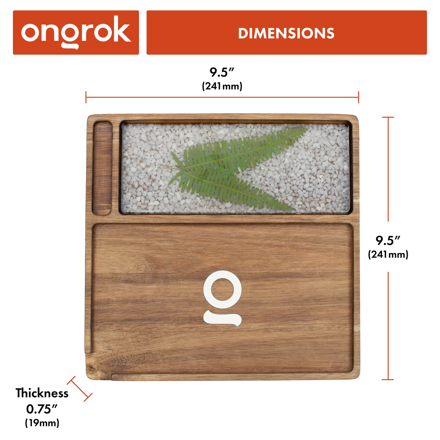 Smoke Drop Ongrok Premium Natural Acacia Wood Tray | 9.5" x 9.5" - Home & Garden > Decor > Decorative Trays