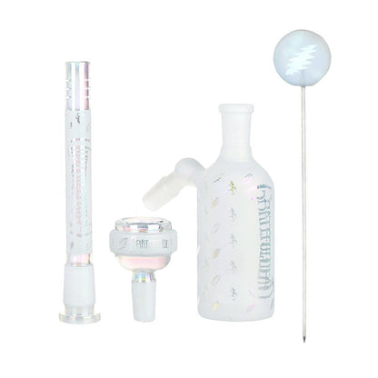 Smoke Drop Grateful Dead x Pulsar Bolts And Skellies Glass Beaker Water Pipe Set | 13.75" | 14mm F - Home & Garden > Smoking Accessories