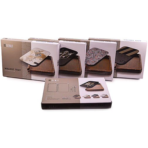 Smoke Drop Benji - Walnut Tray w/ Magnetic Lid Kit - Fly High - Home & Garden > Decor > Decorative Trays