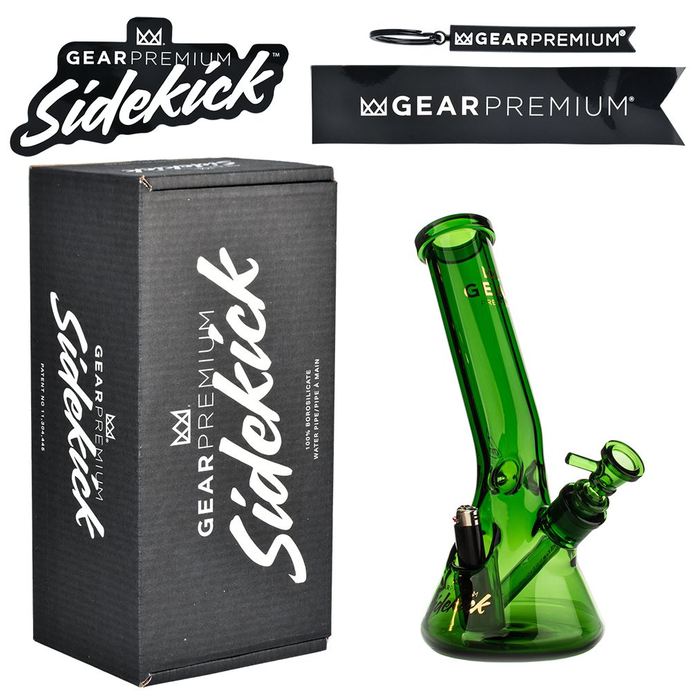 Smoke Drop Gear Premium Sidekick Laid Back Glass Beaker Water Pipe | 12" - Home & Garden > Smoking Accessories
