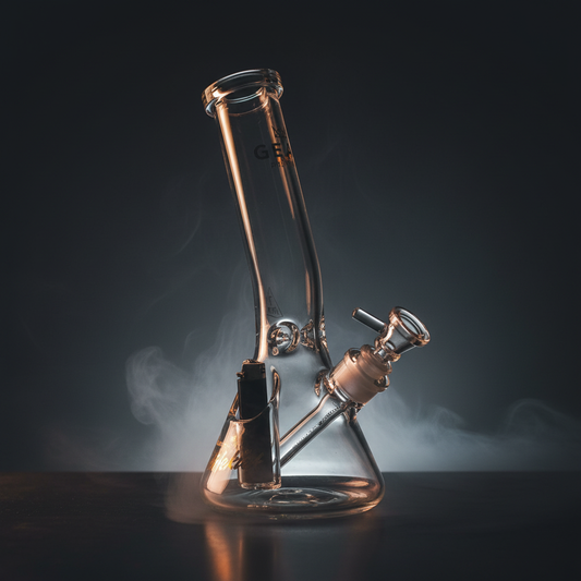 Smoke Drop Gear Premium Sidekick Laid Back Glass Beaker Water Pipe | 12" - Home & Garden > Smoking Accessories