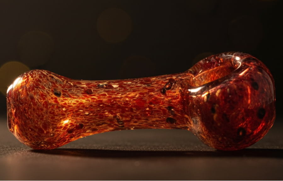 Smoke Drop 3’’ Orange / Red Color Hued Quality Handblown Glass Hand Pipe - Food, Beverages & Tobacco > Tobacco Products > Smoking Pipes