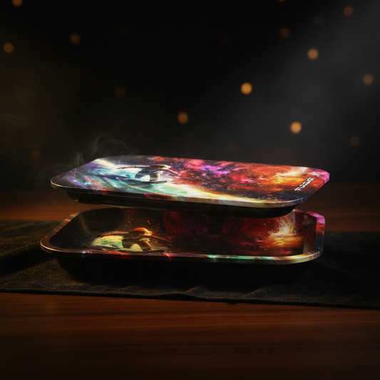 Smoke Drop Pulsar Rolling Tray & Lid Kit - Astro Surfer / 11"x7" - Home & Garden > Decor > Decorative Trays