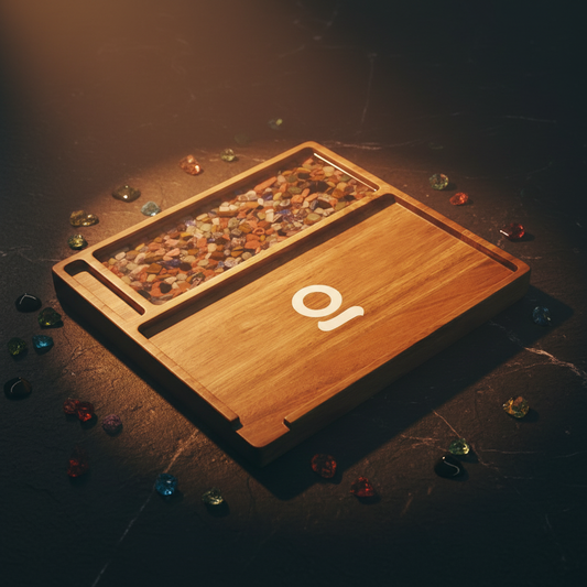 Smoke Drop Ongrok Premium Natural Acacia Wood Tray | 9.5" x 9.5" - Home & Garden > Decor > Decorative Trays