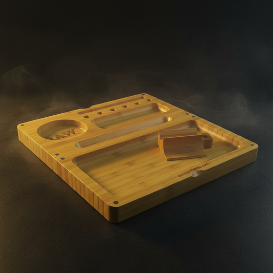 Smoke Drop RAW Backflip Magnetic Bamboo Rolling Tray - Home & Garden > Decor > Decorative Trays
