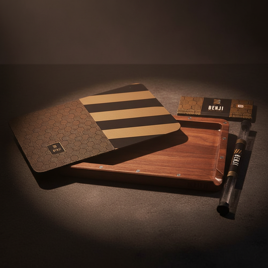 Smoke Drop Benji - Walnut Tray w/ Magnetic Lid Kit - OG - Home & Garden > Decor > Decorative Trays