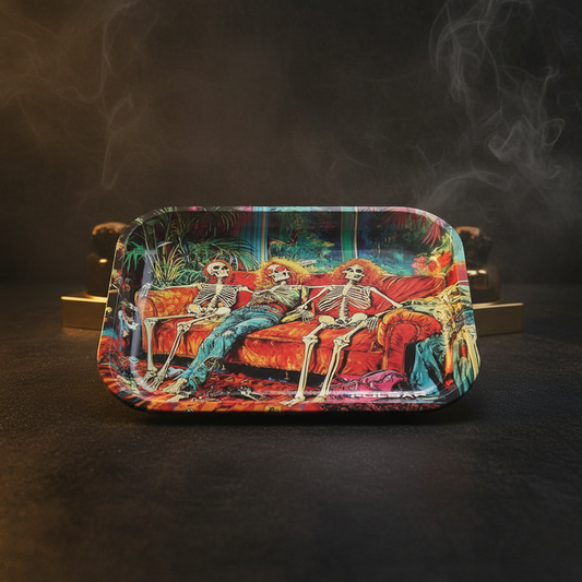 Smoke Drop Pulsar Design Series Large Metal Rolling Tray - In Da Couch / 13"x11" - Home & Garden > Decor > Decorative Trays