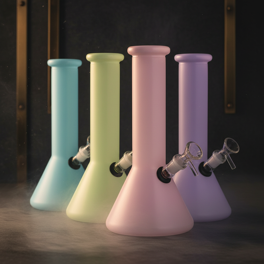 Smoke Drop SeshGear Pastel Beaker Glass Water Pipe - 9.75" / 14mm F / Colors Vary - Home & Garden > Smoking Accessories