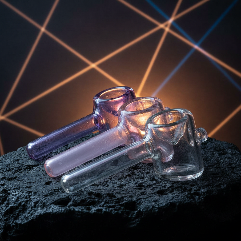 Smoke Drop Illusory Reflections Glass Hammer Steamroller - 3.75" / Colors Vary - Food, Beverages & Tobacco > Tobacco Products > Smoking Pipes