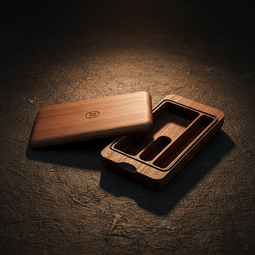 Smoke Drop Marley Natural American Black Walnut Storage Case - Home & Garden > Household Supplies > Storage & Organization