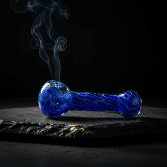 Smoke Drop Cellular Blue Glass Spoon Pipe - Food, Beverages & Tobacco > Tobacco Products > Smoking Pipes