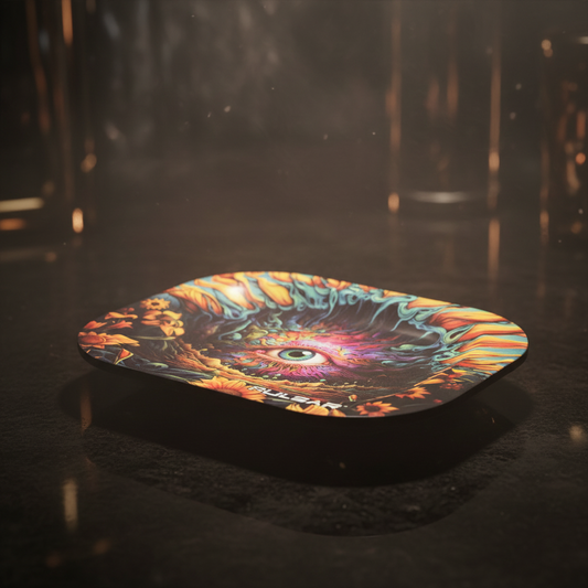 Smoke Drop Pulsar Mini Magnetic Rolling Tray Lid - Sunflower of The Mind / 7"x5.5" - Home & Garden > Decor > Decorative Trays