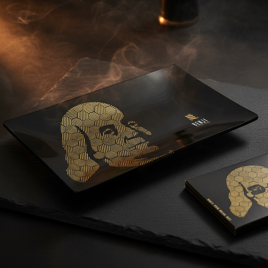 Smoke Drop Benji - Shatter-Resistant Glass Tray Kit - Art Franklin - Home & Garden > Decor > Decorative Trays